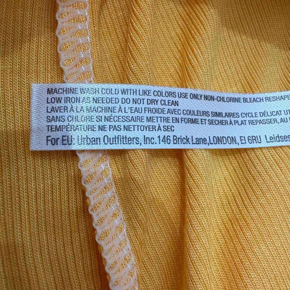 Out From Under Y2K Yellow Boho Ribbed Wide-Leg Loungewear Drawstring Pants L - Picture 12 of 12